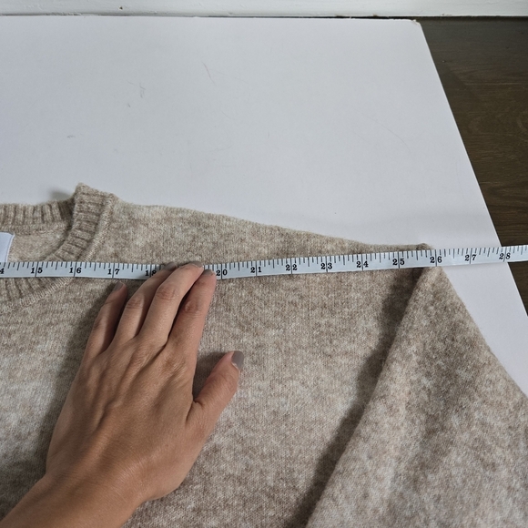 Old navy recycled material wool blend sweater oatmeal neutral cozy sz M - Picture 5 of 7